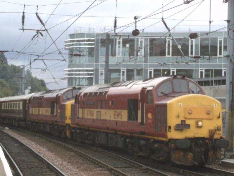 IMAG0006.JPG: 37406 and 37417 arrive at Edinburgh Waverley with the Northern Belle to Oban on Sunday 13th August Photo of IMAG0006.JPG