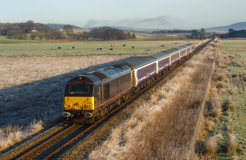 Photo of 67006 5A25 departing Keith 15/01/12