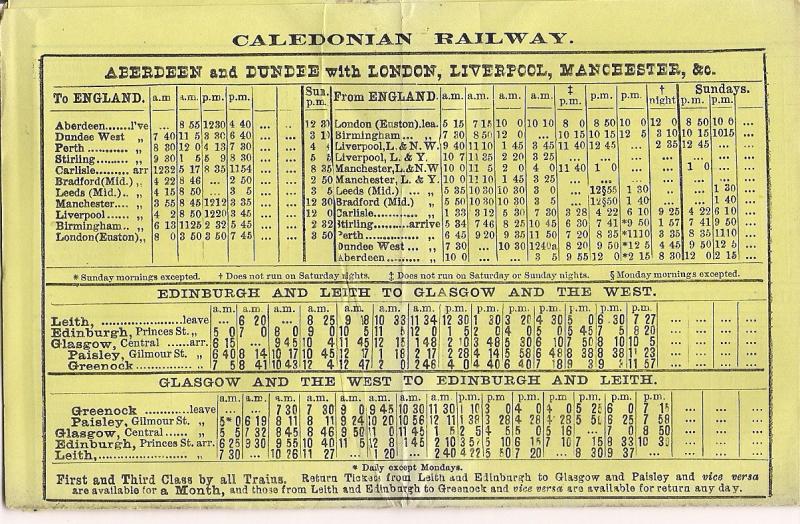 Photo of Caledonian Railway Timetable 1887 2.jpg