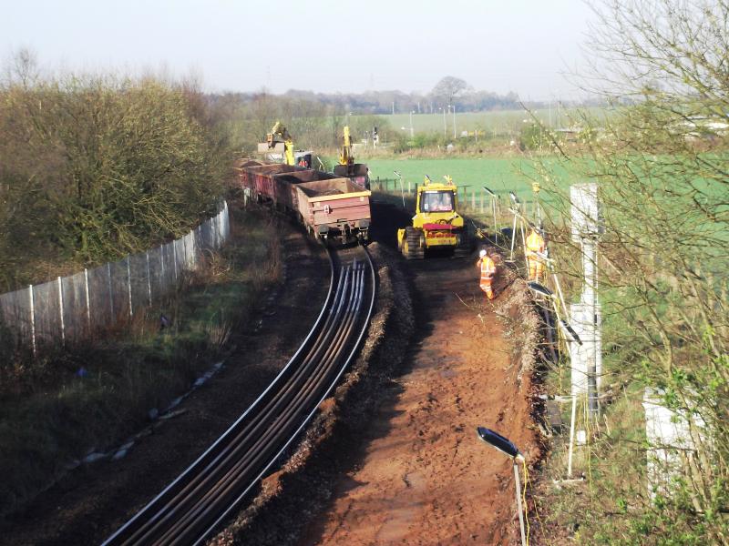 Photo of a view of the lifted track between Carmuirs West and East