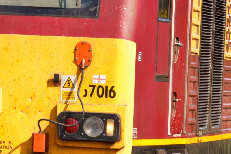 Photo of Close up of Georges Cross and Neville Hill sticker on 67016