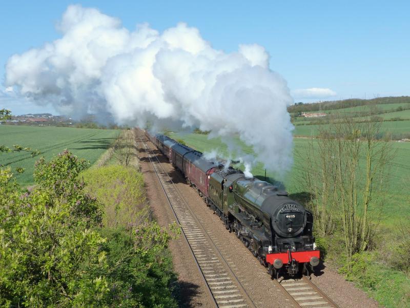 Photo of 46115 at Dalgety Bay on the first Forth Circle Railtour on 28th April 2012 