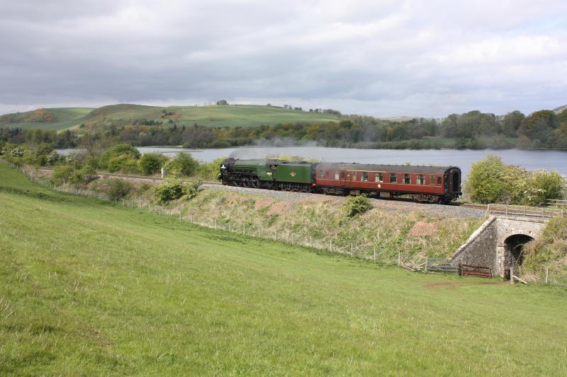 Photo of 60163 'tornado' passing lindores lake.