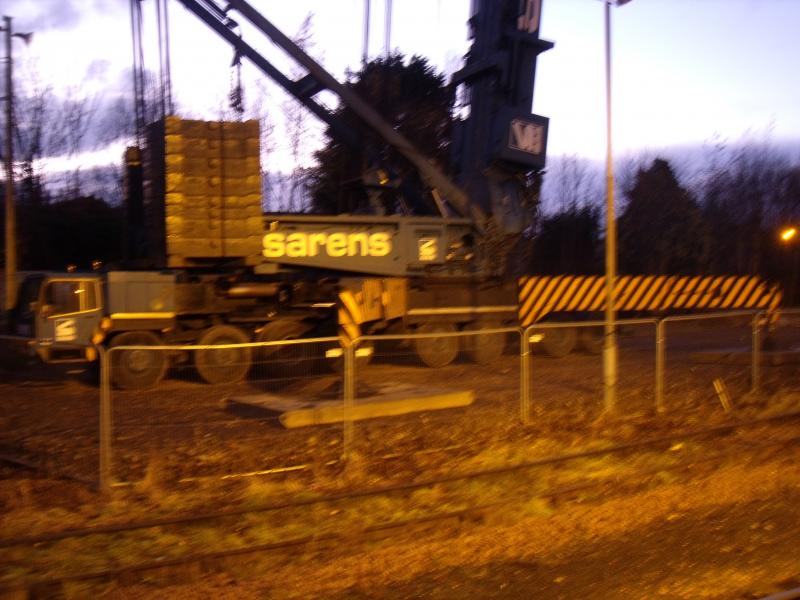 Photo of SARENS crane at perth, think this may be here to position the lift towers for the bridge spanning plat 1-5.