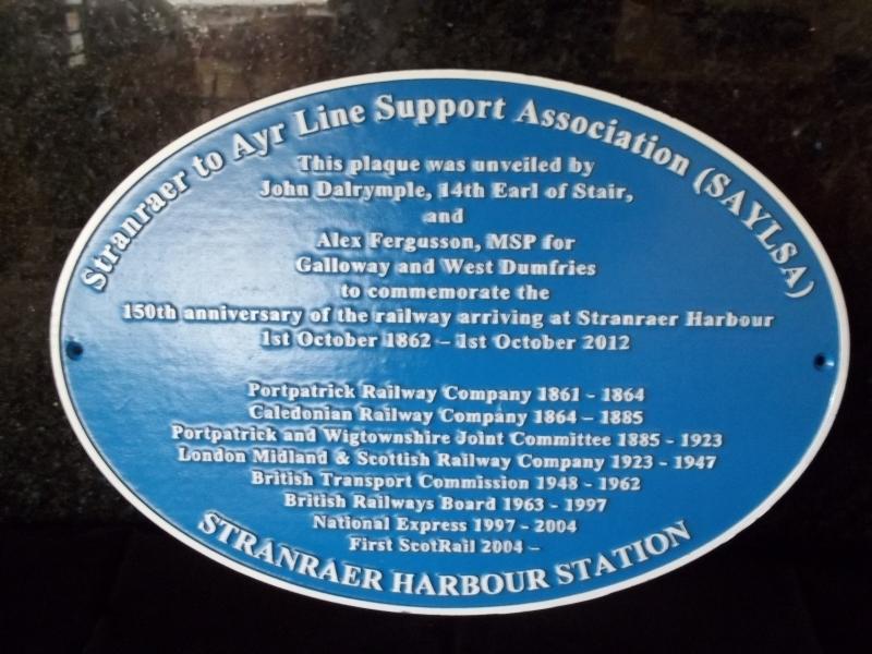 Photo of 150th Anniversary plaque stranraer.JPG