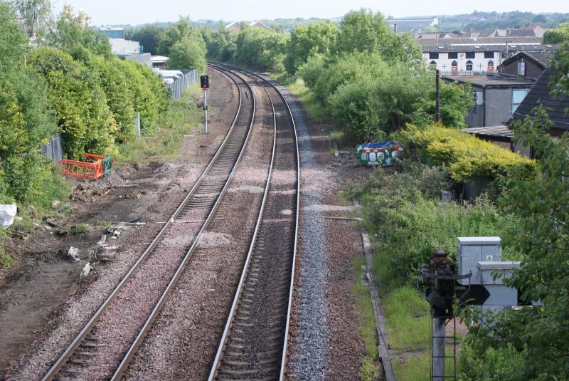 Photo of The view south from Kerse Road Bridge 09.06.13