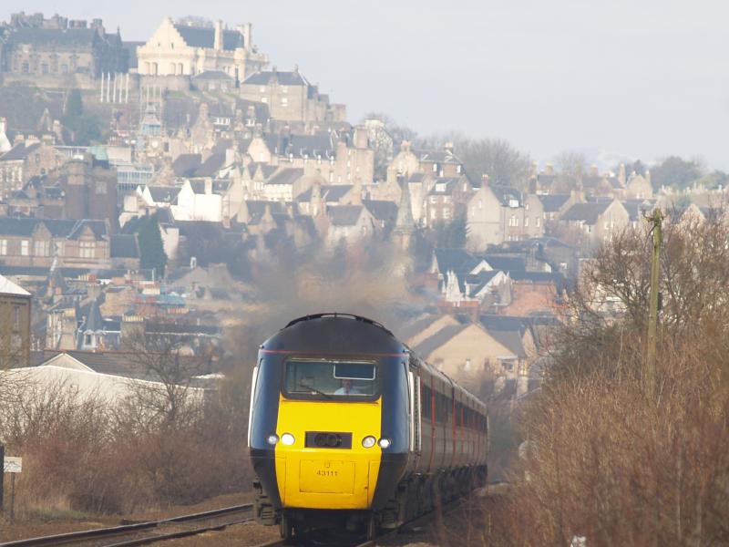 Photo of 43111 leads 1E12 NXEC Inverness-Kings Cross,18th February 2008.