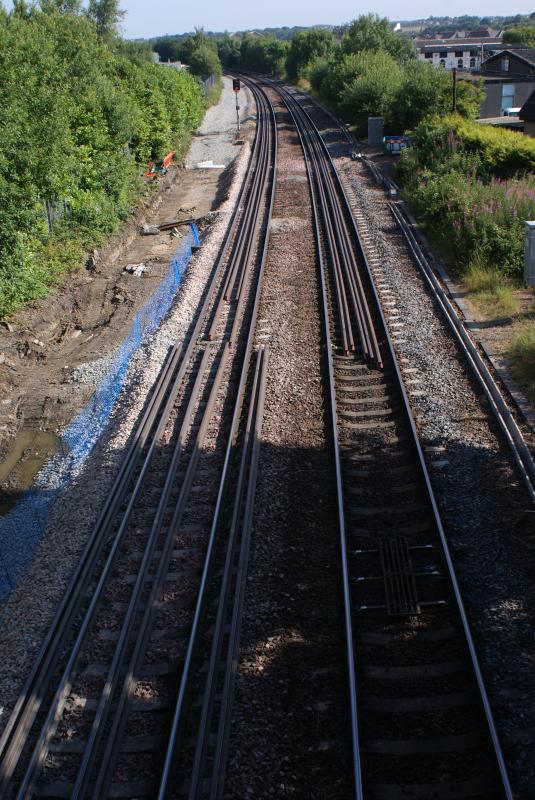 Photo of The view south from Kerse Road Bridge on 21.07.13