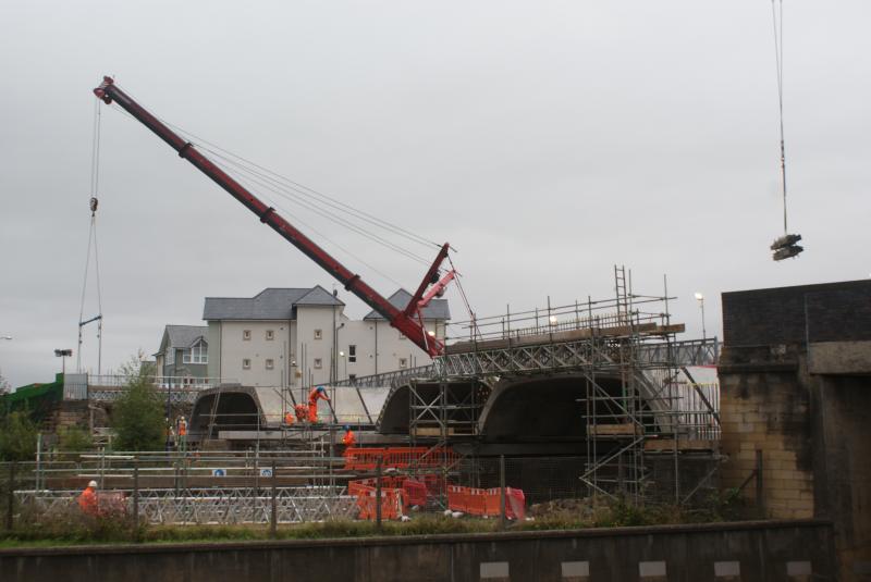 Photo of The intermediate Con-arch sections of Spans 2 and 4 at Shore Road are now in place.