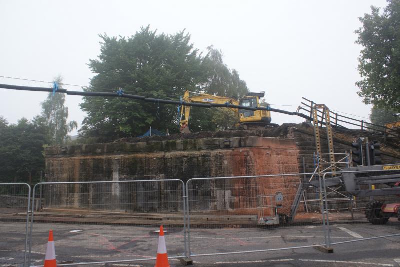 Photo of The north abutment of Causewayhead bridge just after the decks removal.