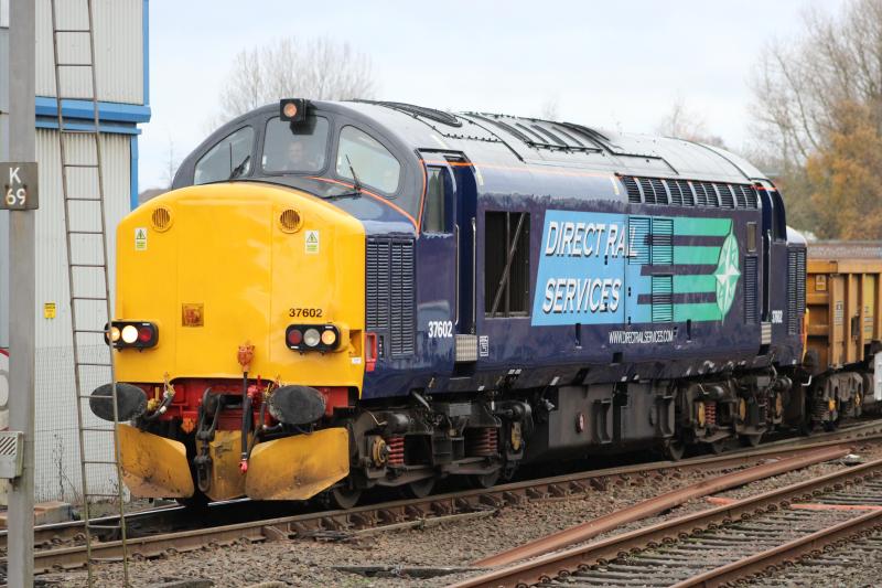 37602 at killie: 37602 leaving wabtec kilmarnock with 6z41 on 27/11/2013 Photo of 37602 at killie