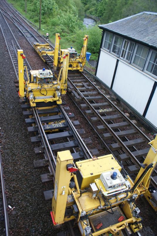 Photo of Track lifting / transporting machines at Dunblane 17.05.2014 001