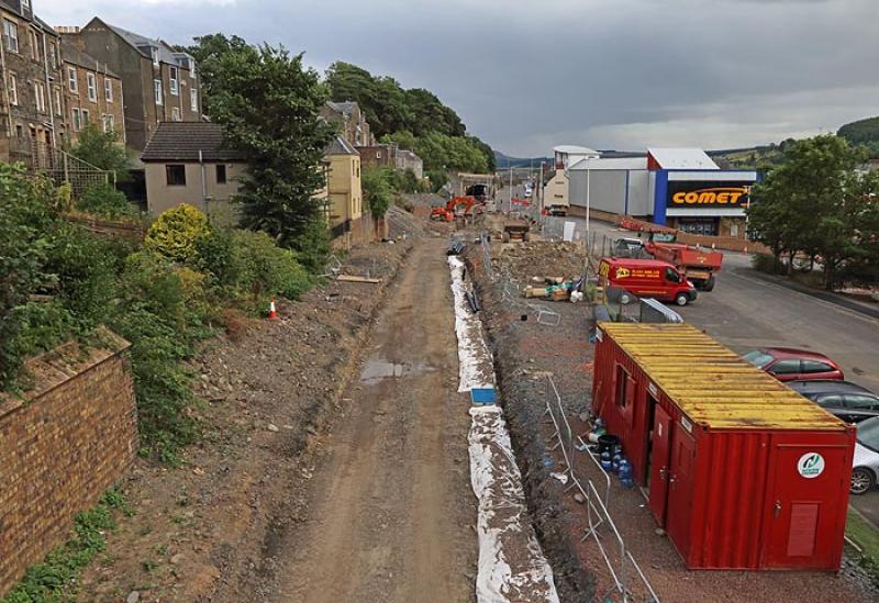 Photo of Trackbed at Magdala Terrace, Galashiels