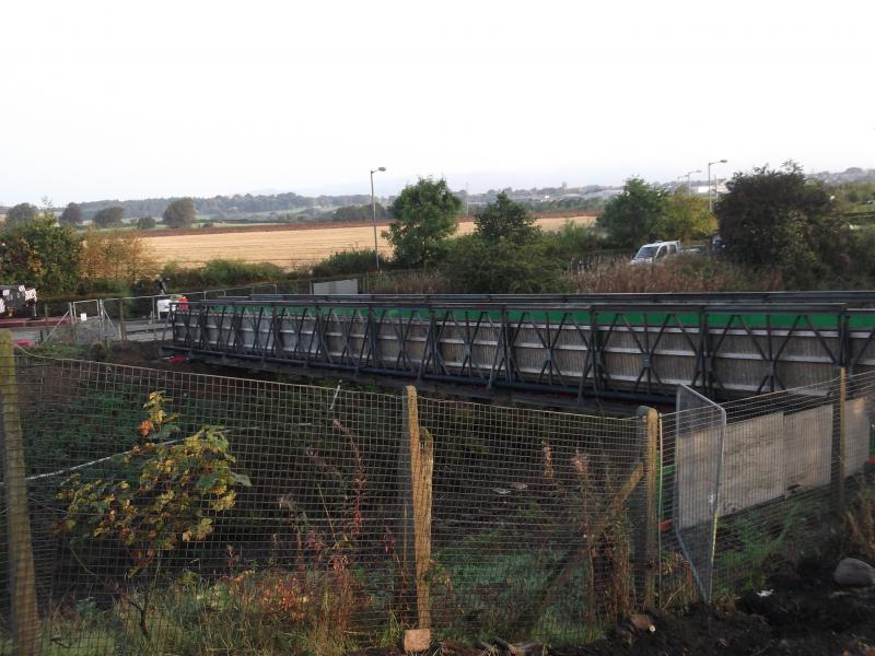 Photo of footbridge now in place one