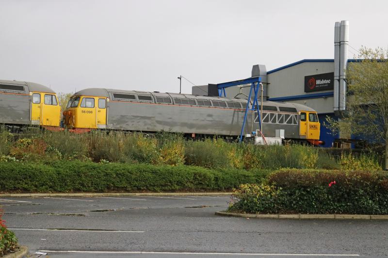 Photo of UKRL 56104/098 stabled in yard at Wabtec Ltd.Kilmarnock.