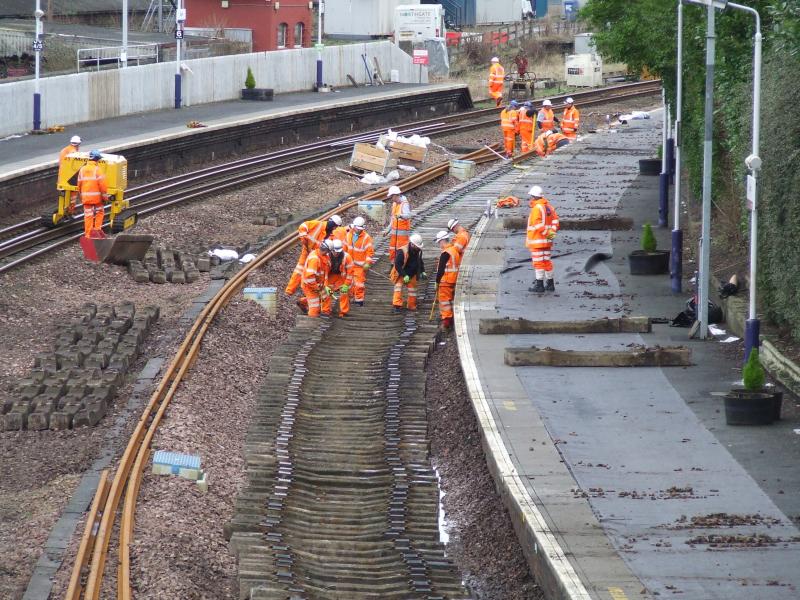 Photo of More detailed look at Cupar re-railing 31 Jan 2016