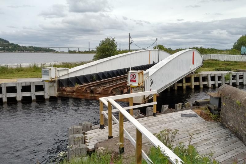 Photo of Swing bridge at Clachnaharry in action