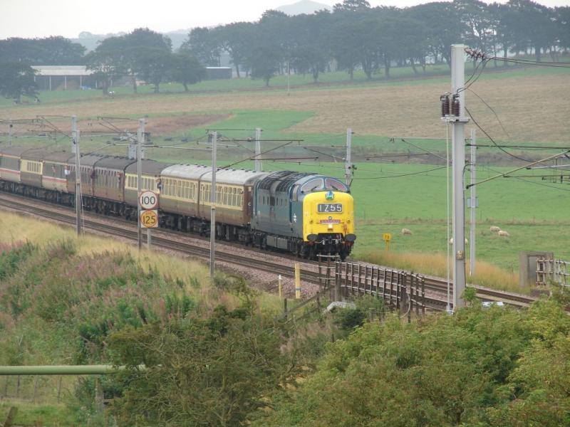 Photo of 55022 with the Retro Scot Railtour at Strawfrank Junction