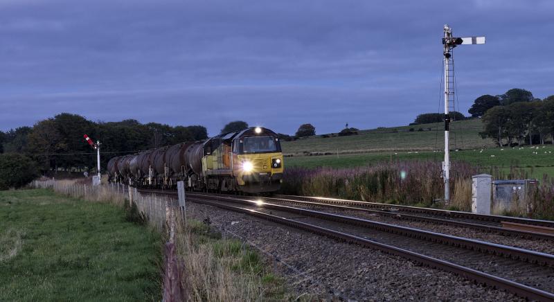 Photo of 70801 WITH TANKS AT DUSK KENNTHMONT 16.9.20  (2).jpg