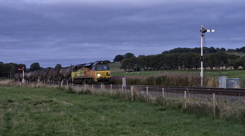 Photo of 70801 WITH TANKS AT DUSK KENNTHMONT 16.9.20  (1).jpg