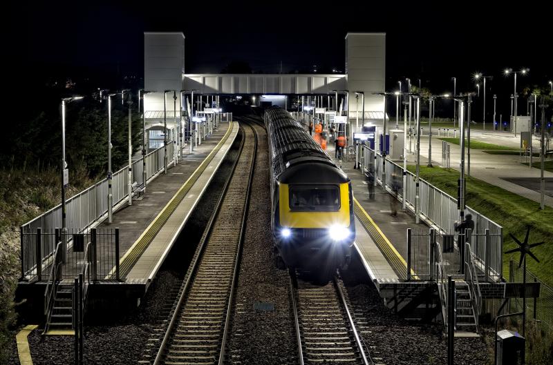 Photo of FIRST TIMETABLED REVENUE EARNING TRAIN AT KINTORE 06.35 15.10.20.jpg