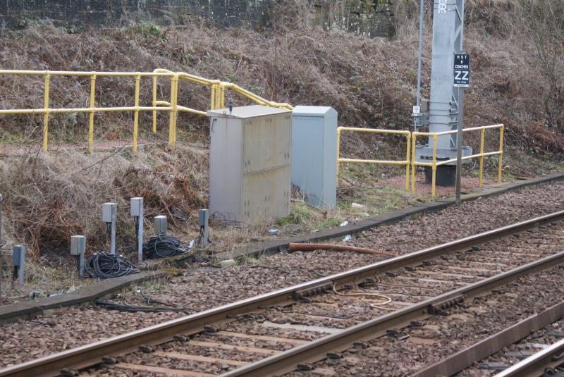 Photo of Coils of signal cable beside south end of P.1 Dunblane