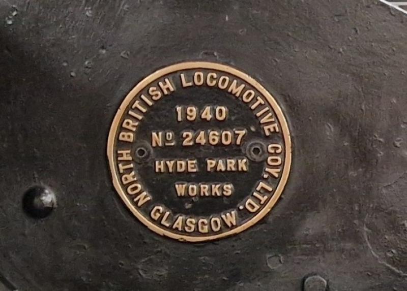 Photo of NBL builders plate on Loco 48773