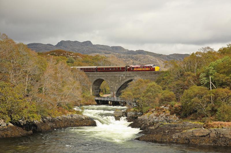 Photo of 37670 crosses The Falls Of Morar