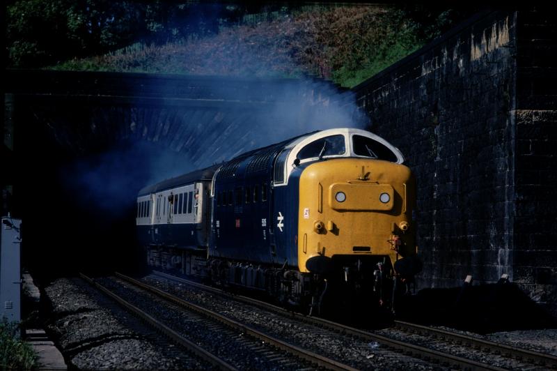 Photo of 55015 out of Calton South tunnel into the sunlight