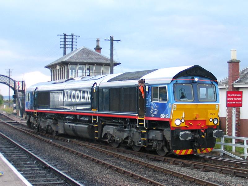 Photo of 66412 Malcolm Rail arrives Boness Diesel Gala 2009-08-29