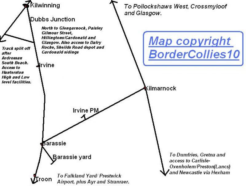 Photo of Simplified Map of the Ayrshire Railways