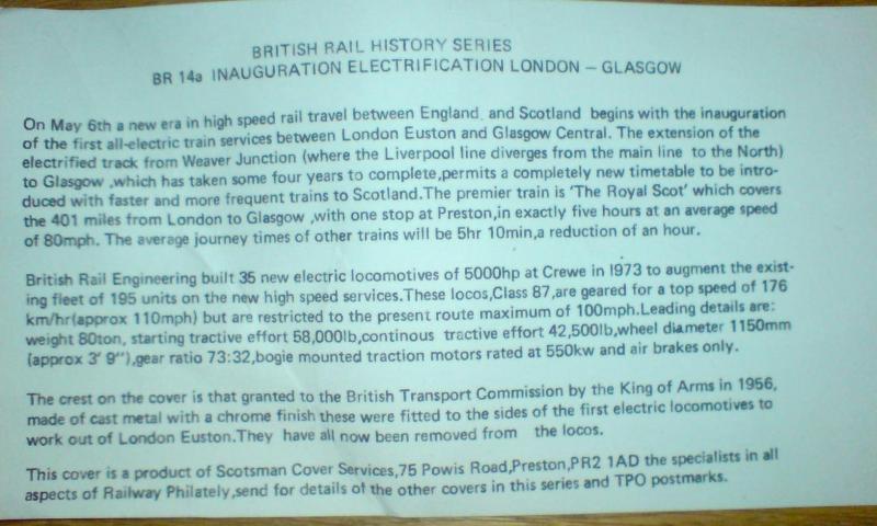 Photo of Glasgow - London electrification inauguration letter (Part 2) 