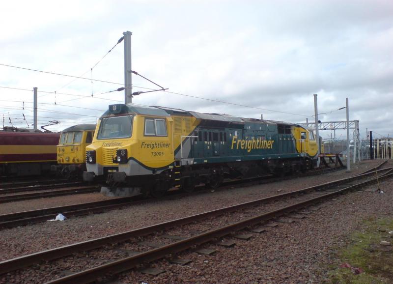 Photo of 70005 stabled at Mossend Yard