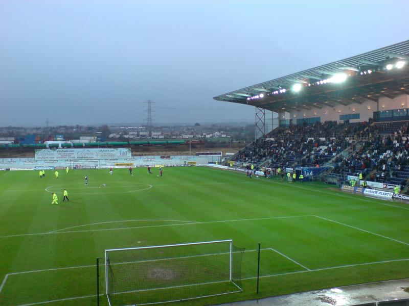 Photo of 60048 passing Falkirk FC's stadium