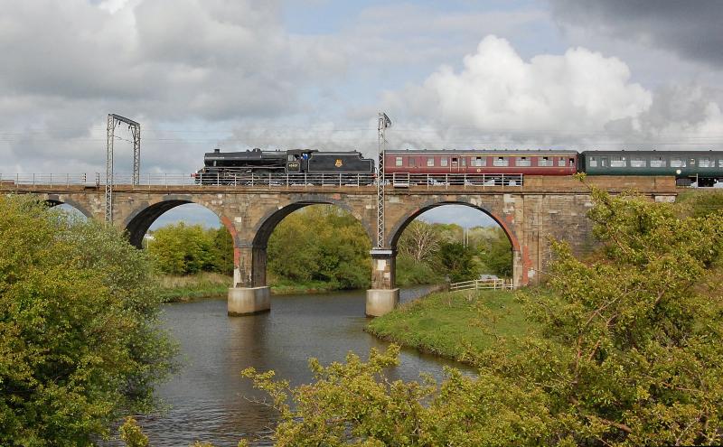 Photo of Steam on longford Viaduct