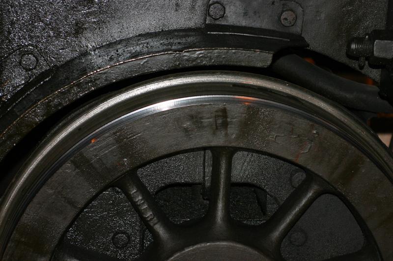 Making the cut 3: You can see the amount of metal being removed from the tyre, a good 1/8th of an inch. Photo of Making the cut 3